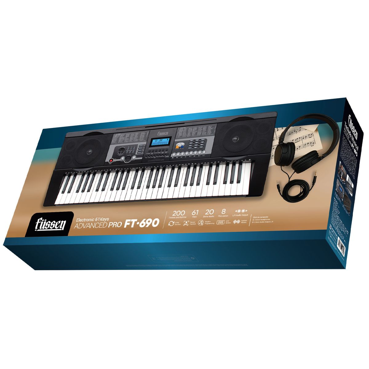 MLAB - Teclado Electrico Advanced 61 Teclas Color Negro FT690 / Fussen 9580