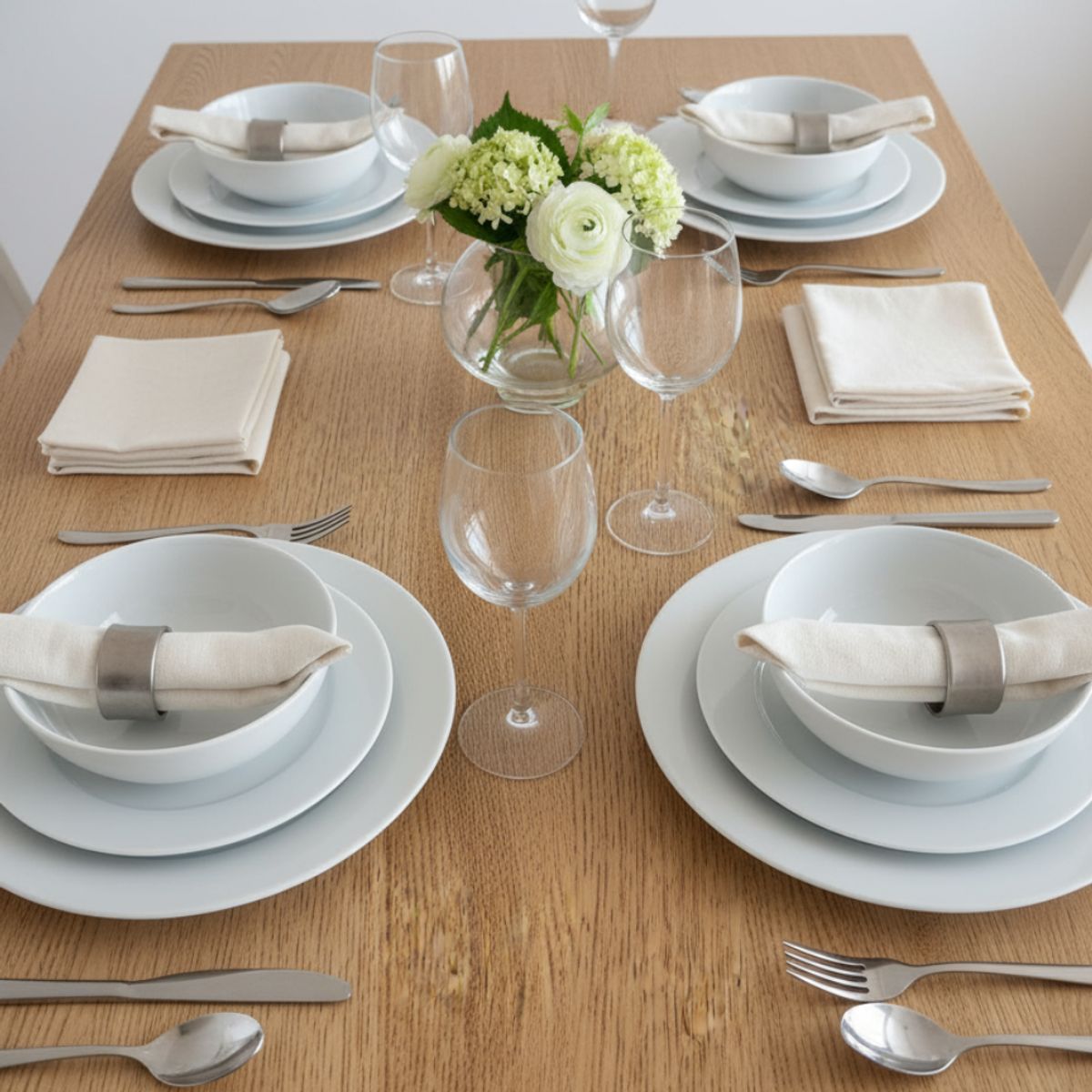 GENERICO - Pack de 20 servilletas de tela 30×30 cm Algodón crudo textura natural