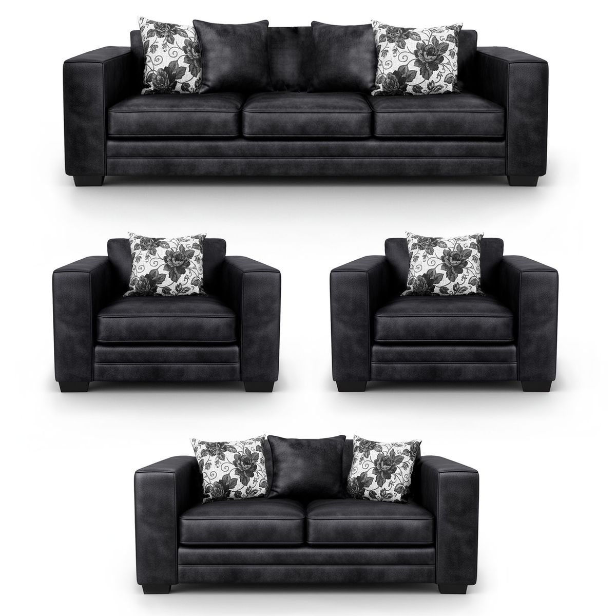 AMERICA DECORA - Living 9 Cuerpos 4+3+1+1 XL Con Resorte Estructural Palazzo Envejecido