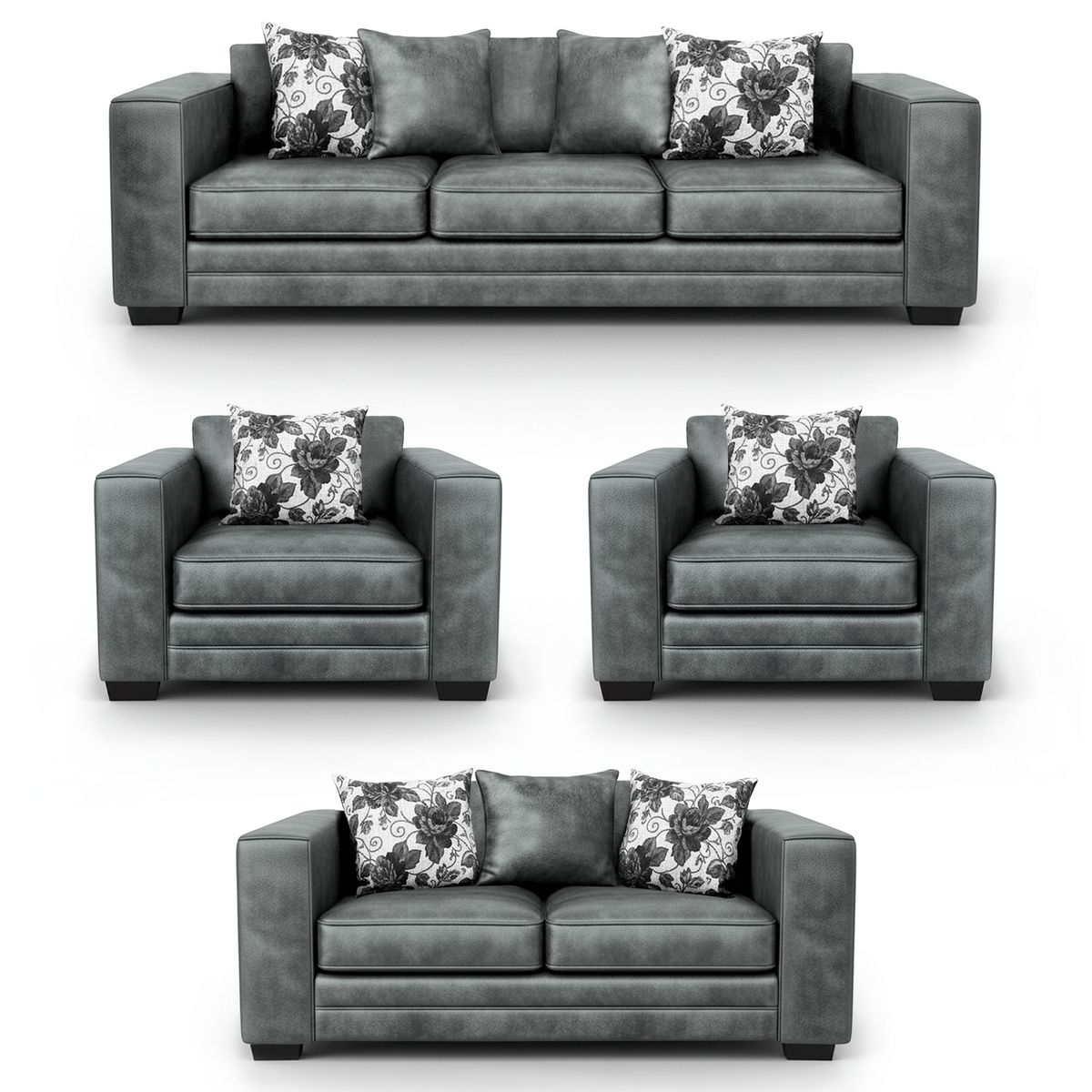 AMERICA DECORA - Living 9 Cuerpos 4+3+1+1 XL Con Resorte Estructural Palazzo Envejecido