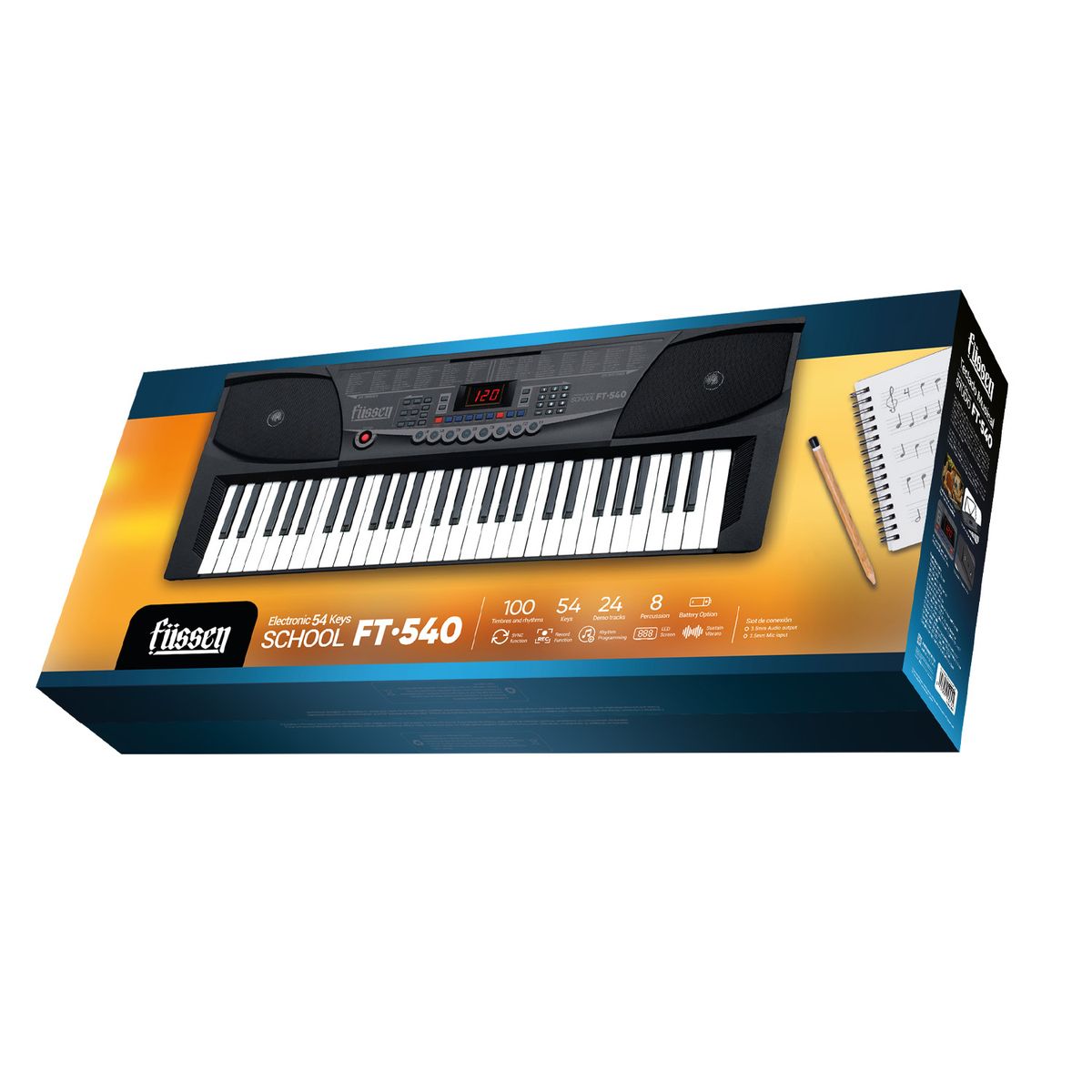 MLAB - Teclado Electric School 54 Teclas Color Negro FT 540 / Fussen - 9578