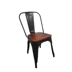 GENERICO - Silla Tolix con Asiento de Madera