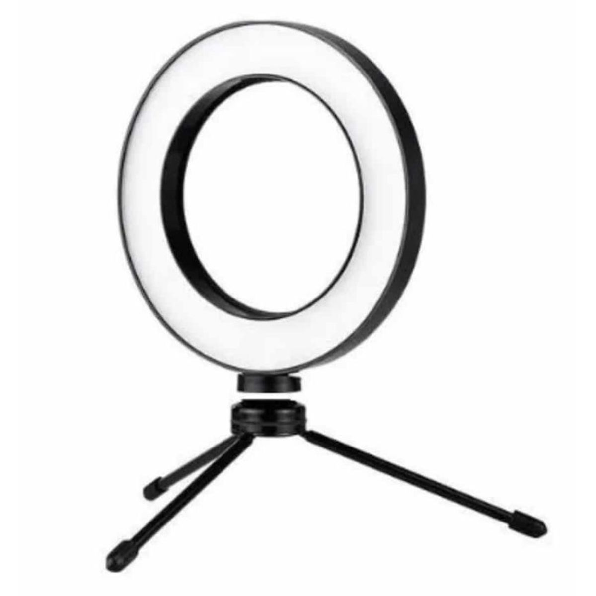GENERICO - Aro de luz 16cm, 3 tonos regulable, incluye trípode de mesa