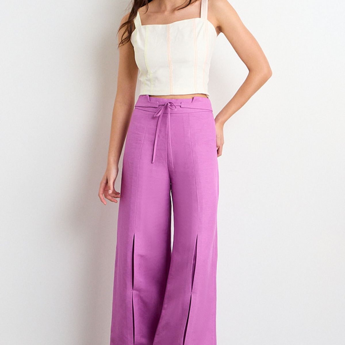 IO - Pantalon Liso Mujer Fucsia Io