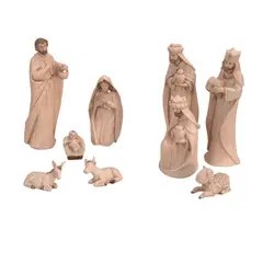 GENERICO - Pesebre de Navidad Rosa Grande 9 Piezas – Nacimiento Decorativo Clásico y Elegante