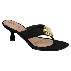 BEIRA RIO - Sandalia Taco Aguja Bajo Negro Ecocuero