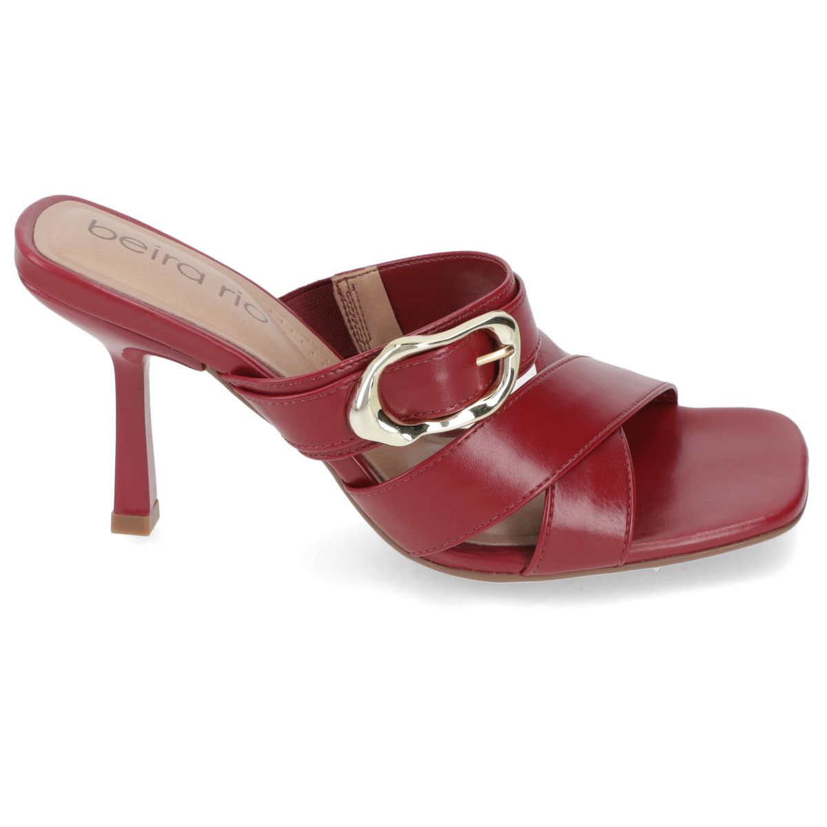 BEIRA RIO - Sandalia Taco Aguja Alto Cereza Beira Rio Ecocuero