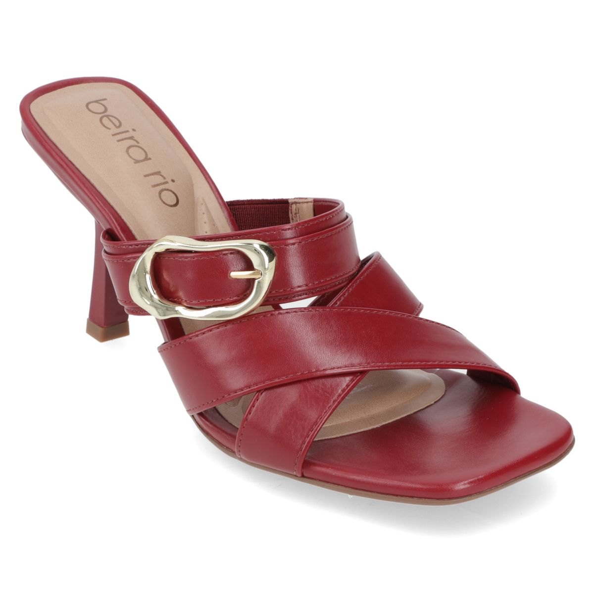 BEIRA RIO - Sandalia Taco Aguja Alto Cereza Beira Rio Ecocuero
