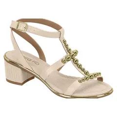 BEIRA RIO - Sandalia Taco Ancho Medio Crema Ecocuero