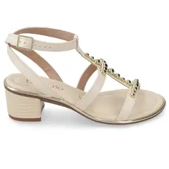 BEIRA RIO - Sandalia Taco Ancho Medio Crema Ecocuero