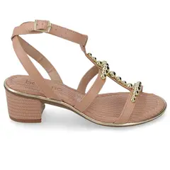 BEIRA RIO - Sandalia Taco Ancho Medio Nude Ecocuero
