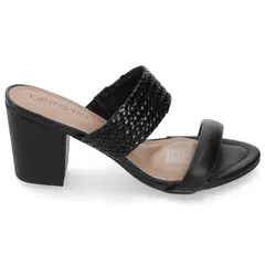 BEIRA RIO - Sandalia Taco Ancho Medio Negro Ecocuero