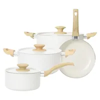 Batería De Cocina 7 Piezas Cerámica White Ceramic