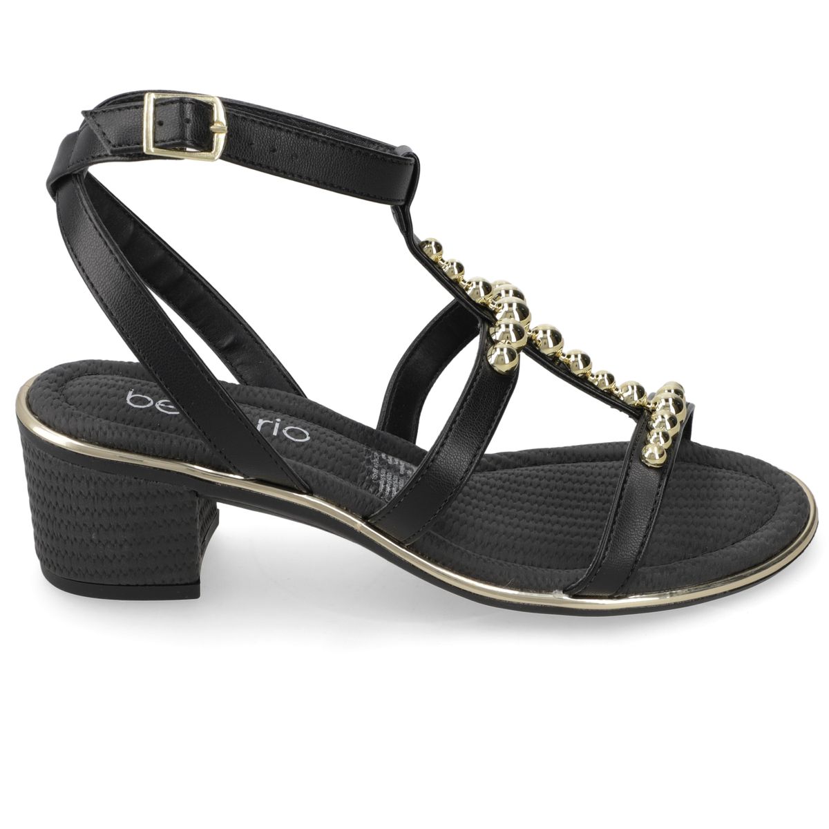 BEIRA RIO - Sandalia Taco Ancho Medio Negro Beira Rio Ecocuero