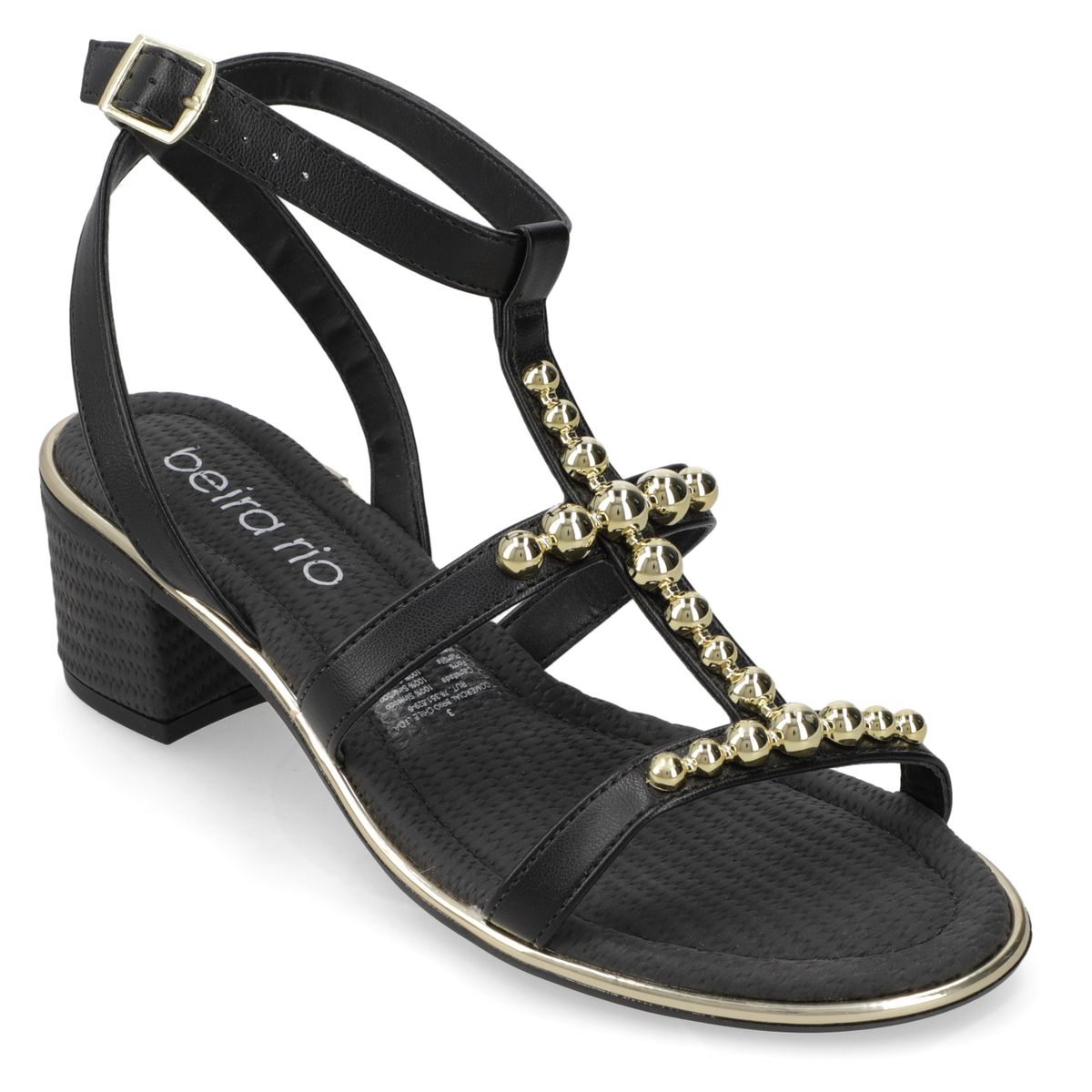 BEIRA RIO - Sandalia Taco Ancho Medio Negro Beira Rio Ecocuero