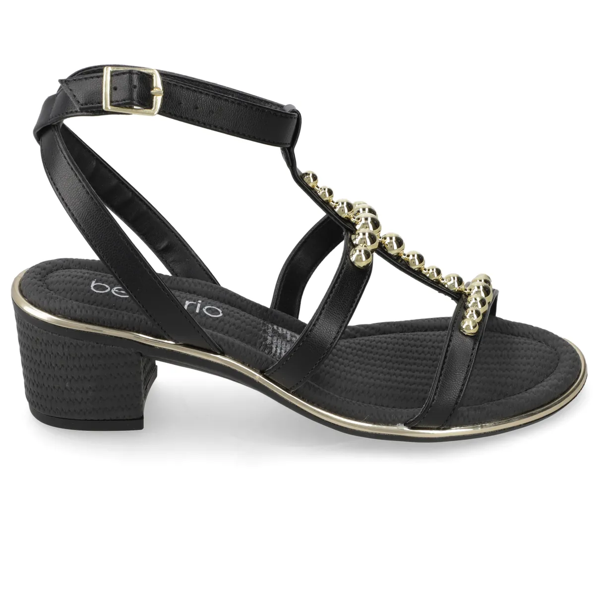 BEIRA RIO - Sandalia Taco Ancho Medio Negro Beira Rio Ecocuero