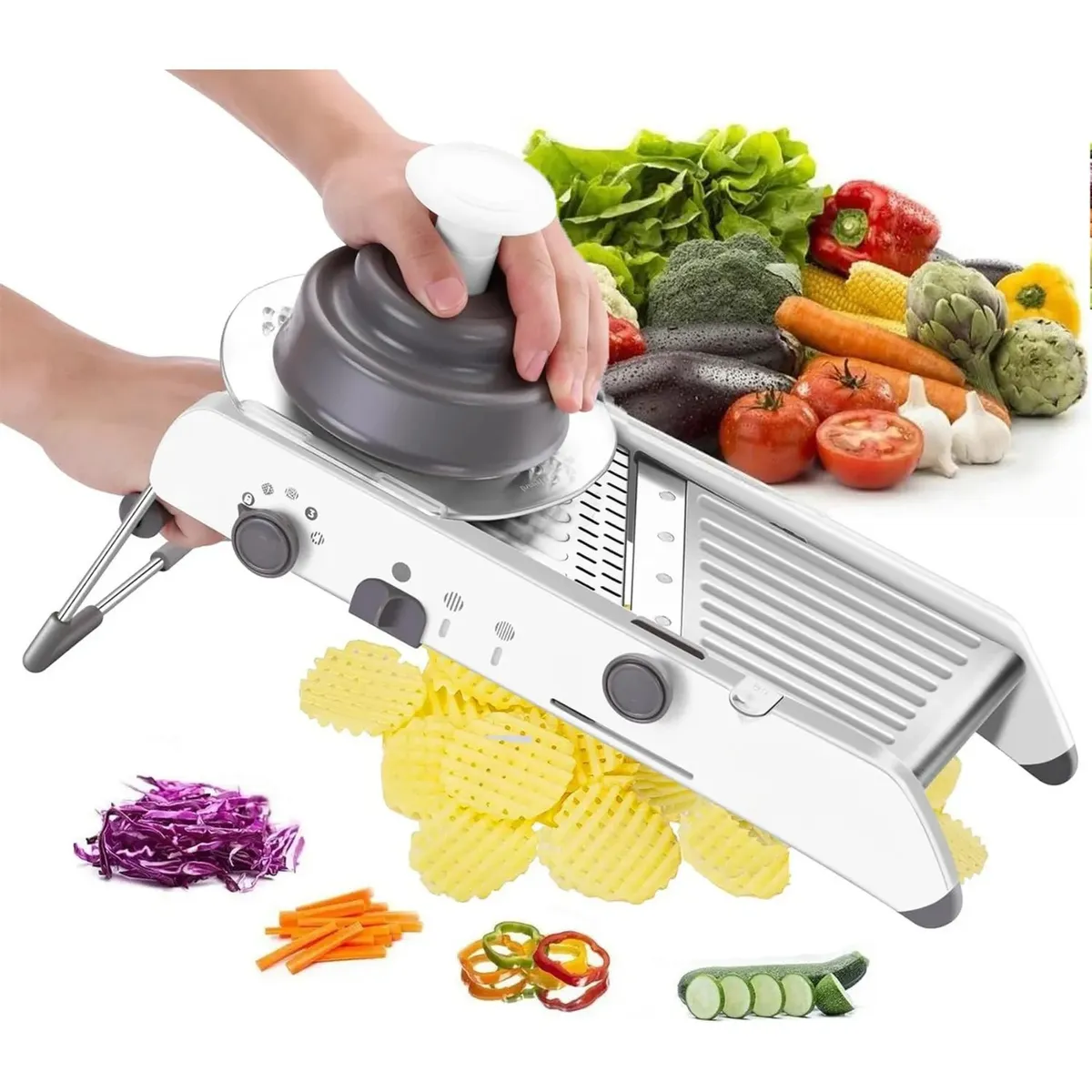 GENERICO - Picador Cortador Frutas Y Verduras Manual Multiuso Blanco