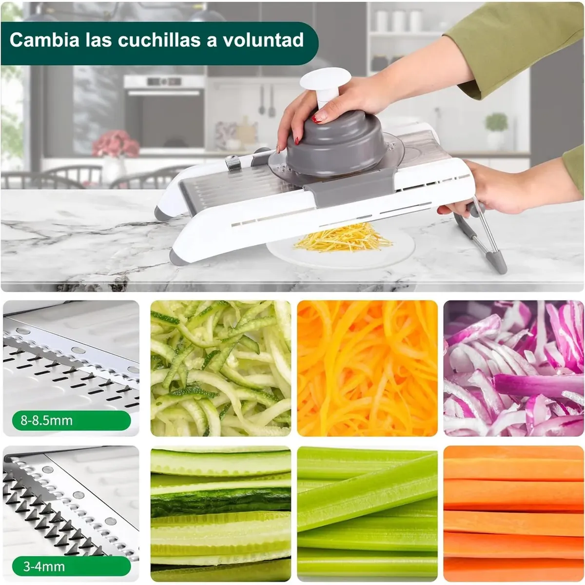 GENERICO - Picador Cortador Frutas Y Verduras Manual Multiuso Blanco