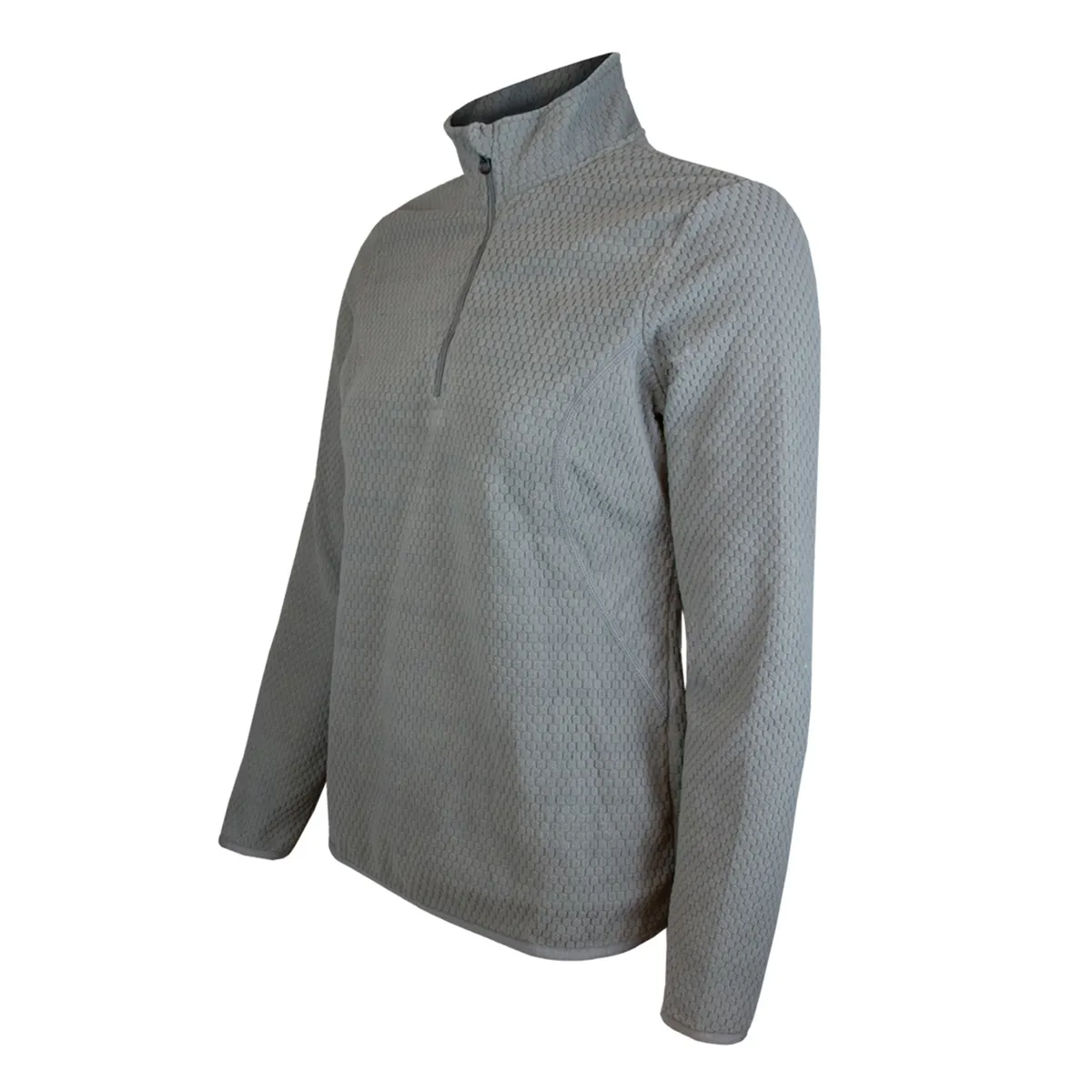 ANDESLAND OUTDOOR APPAREL - Polera Micropolar Panal Segunda Capa con Cierre Culpeo Gris Mujer