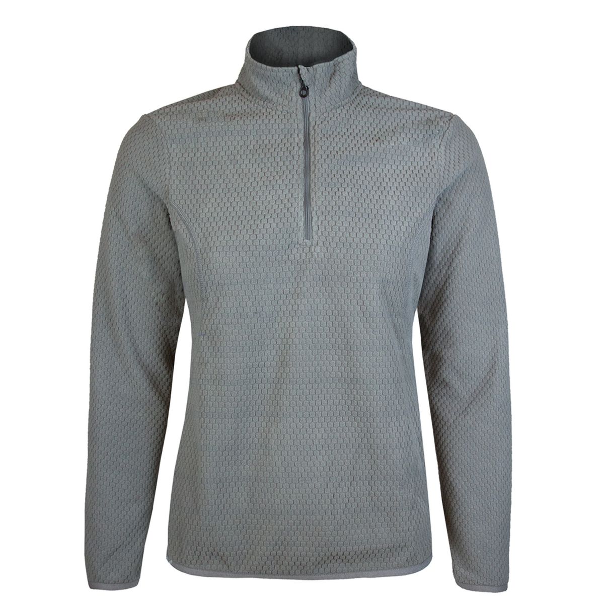 ANDESLAND OUTDOOR APPAREL - Polera Micropolar Panal Segunda Capa con Cierre Culpeo Gris Mujer