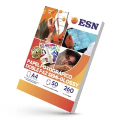GENERICO - PAPEL FOTOGRÁFICO DOBLE FAZ SEMI GLOSSY 260GR A4 50 HOJAS ESN - Blanco - A4