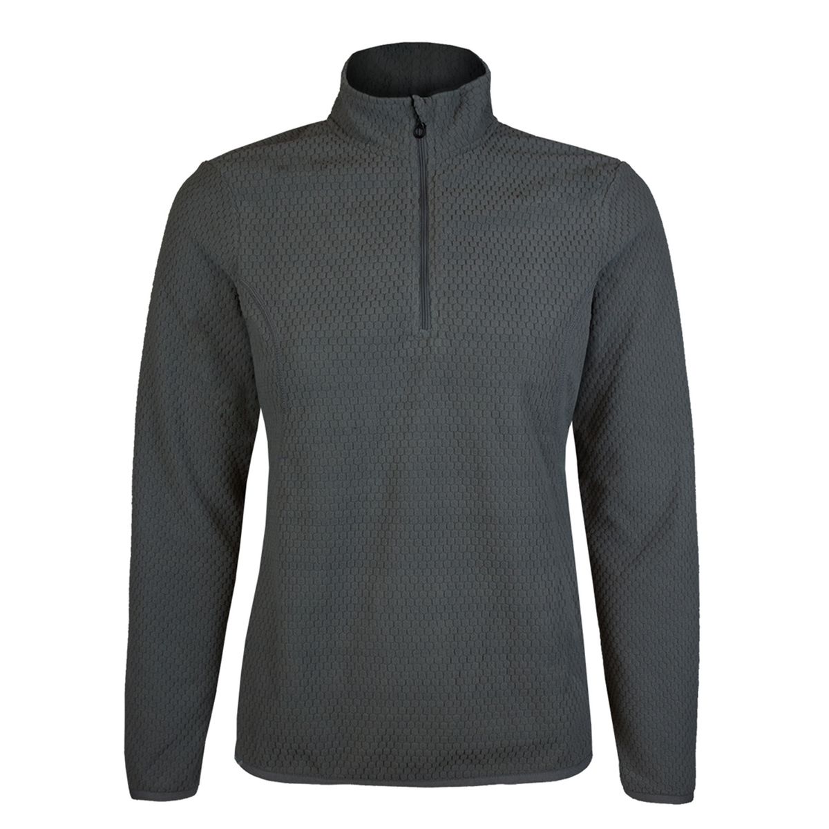 ANDESLAND OUTDOOR APPAREL - Polera Micropolar Panal Segunda Capa con Cierre Culpeo Grafito Mujer