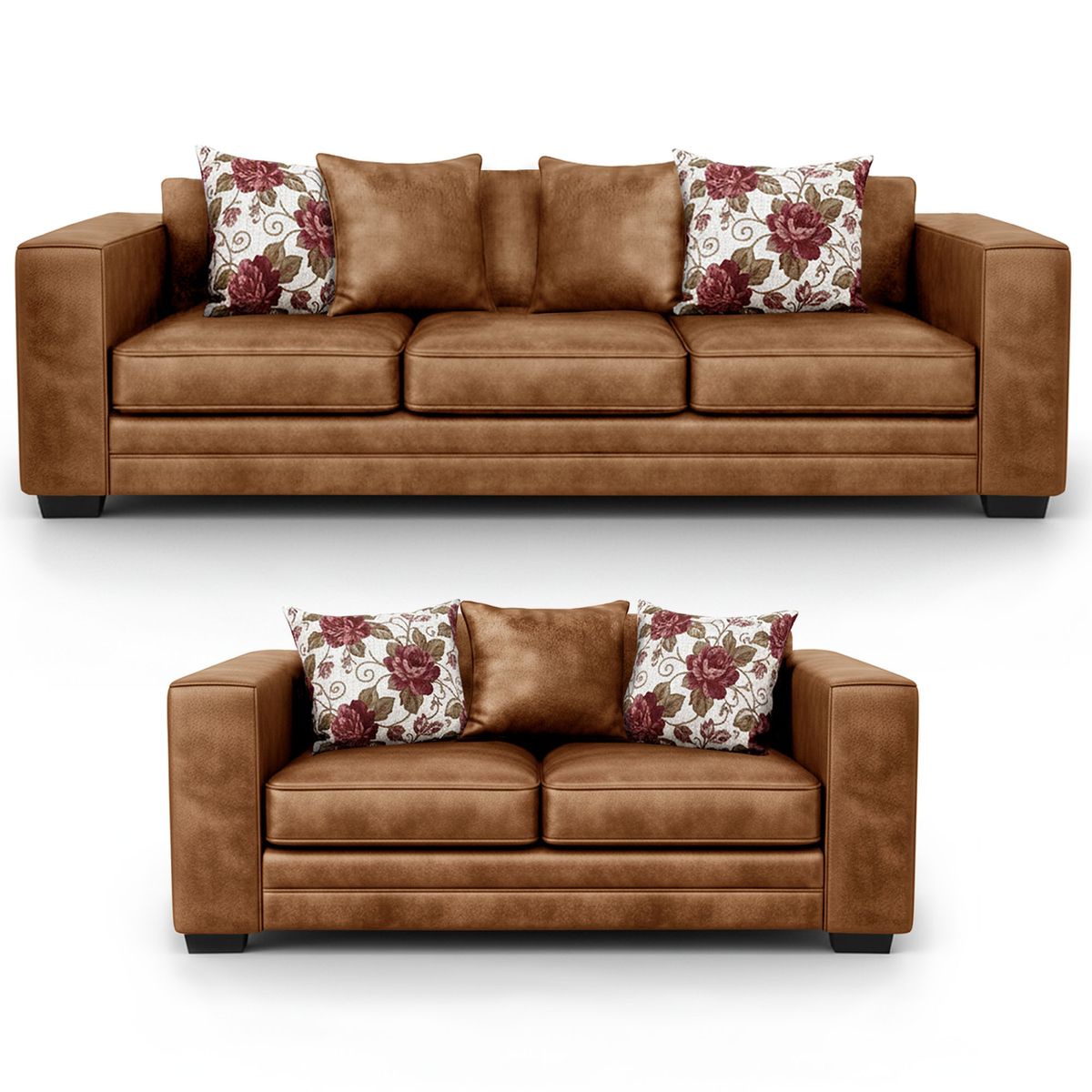 AMERICA DECORA - Living 7 Cuerpos 4+3 XL Con Resorte Estructural Palazzo Envejecido