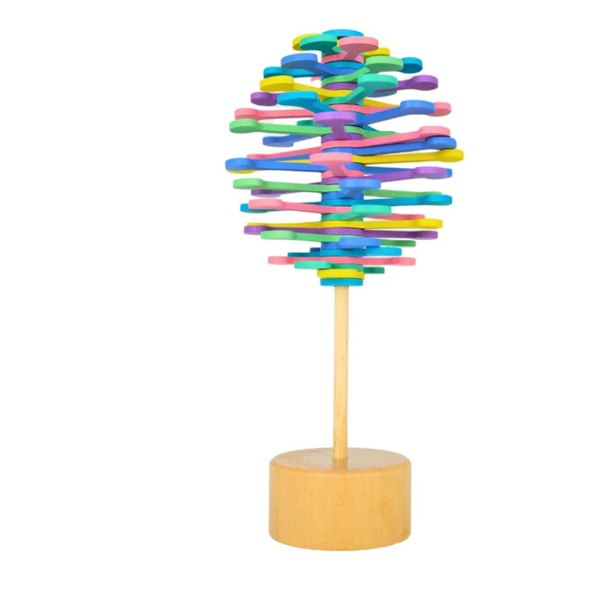 GENERICO - Juguete Piruleta Giratoria De Madera Multicolor Anti Estrés