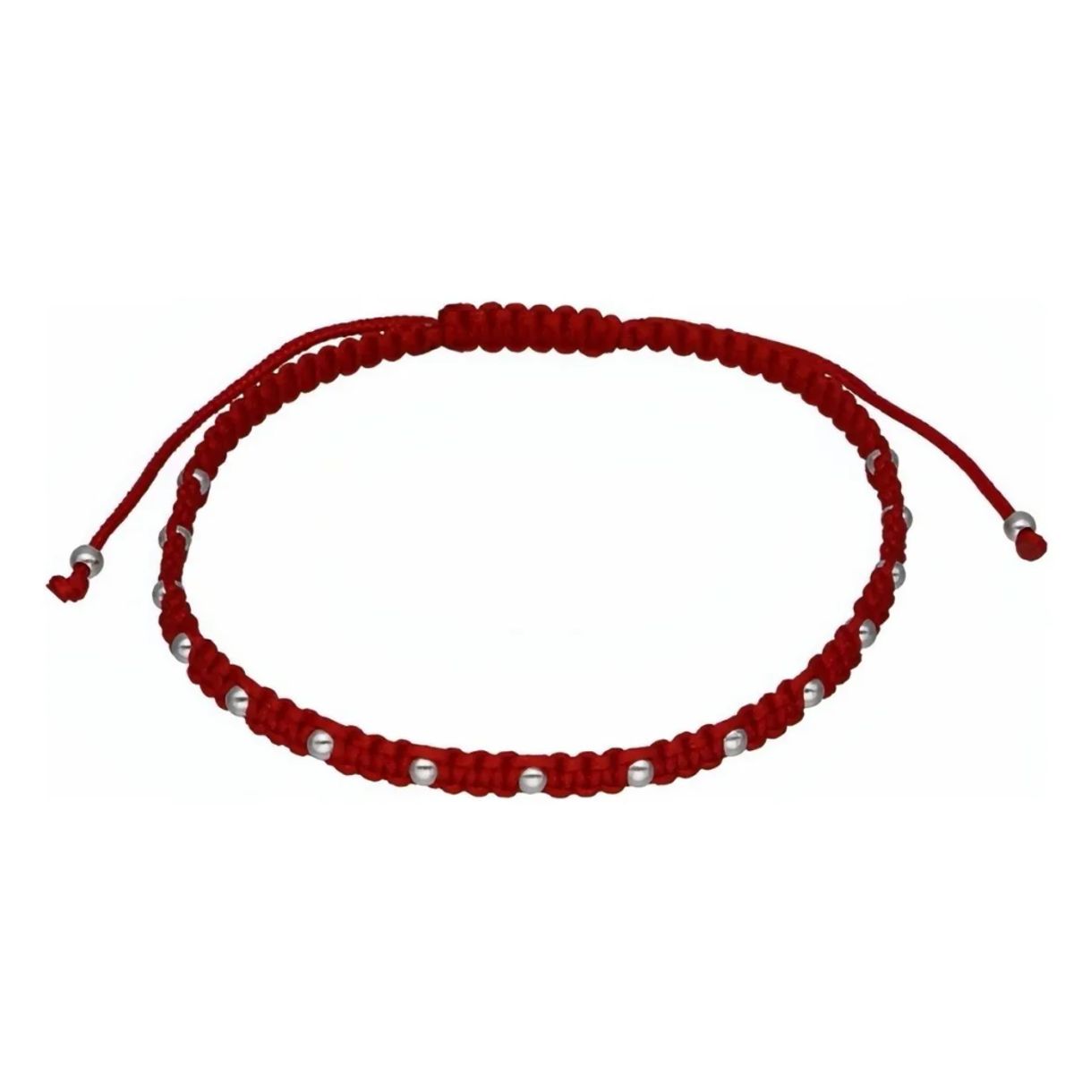 GENERICO - Pulsera Hilo Rojo Hombre Esferas De Plata 925 Macrame