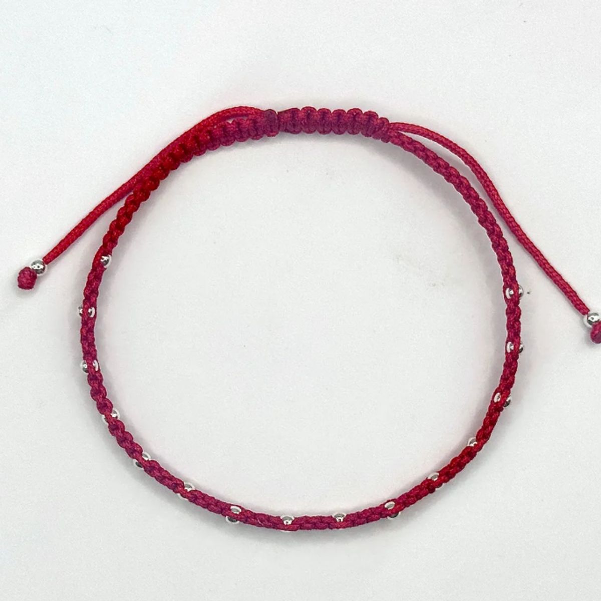 GENERICO - Pulsera Hilo Rojo Hombre Esferas De Plata 925 Macrame