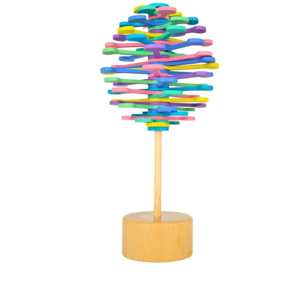 GENERICO - Juguete Piruleta Giratoria De Madera Multicolor Anti Estrés