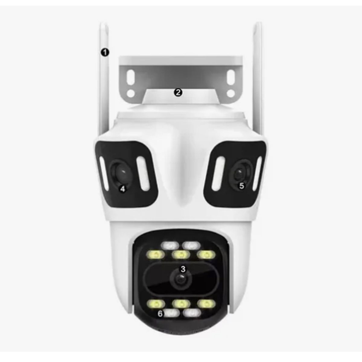 GENERICO - Cámaras De Seguridad Exterior Wifi 360° 3 Lentes 3 Pantalla