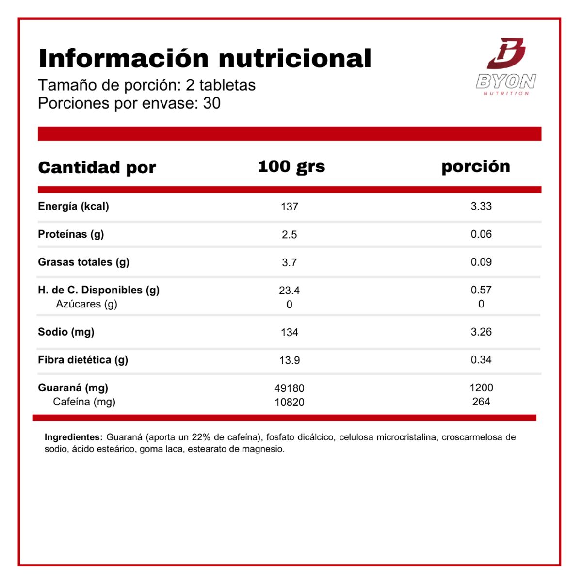 SUNVIT - Guarana 1200mg 60 tabletas
