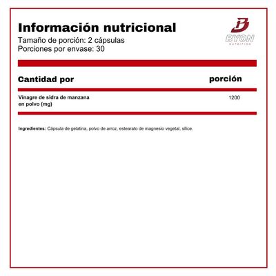 Imagen 2 del producto Vinagre de Manzana 1200mg 60 caps