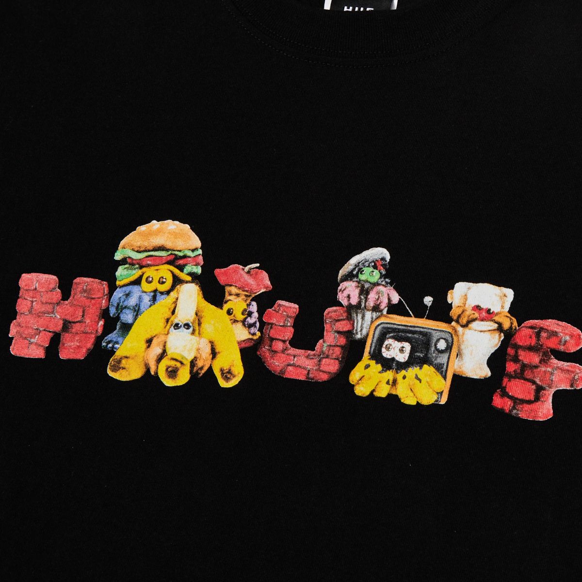 HUF - Polera negra hombre algodón HUF