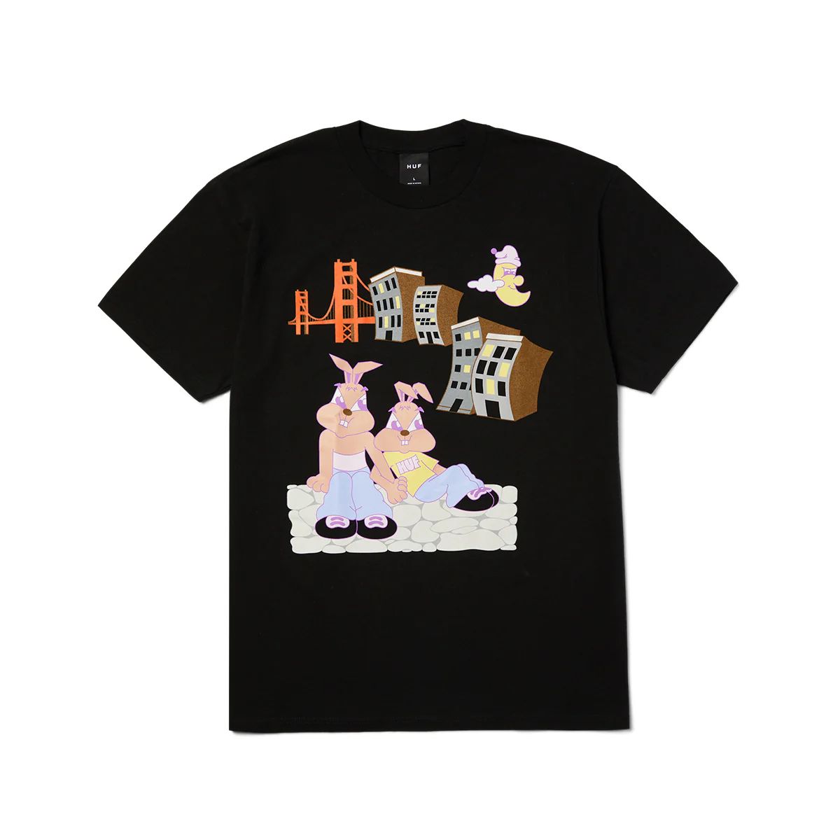 HUF - Polera negra hombre algodón HUF