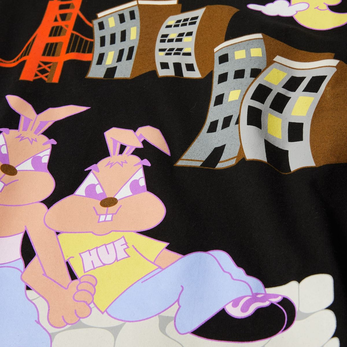 HUF - Polera negra hombre algodón HUF