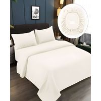 JUEGO DE SABANAS DE 500 HILOS 2 PLAZAS BEIGE CLARO