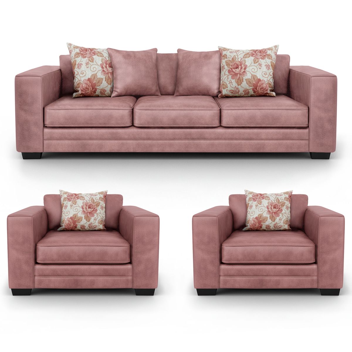 AMERICA DECORA - Living 6 Cuerpos 4+1+1 XL Con Resorte Estructural Palazzo Envejecido