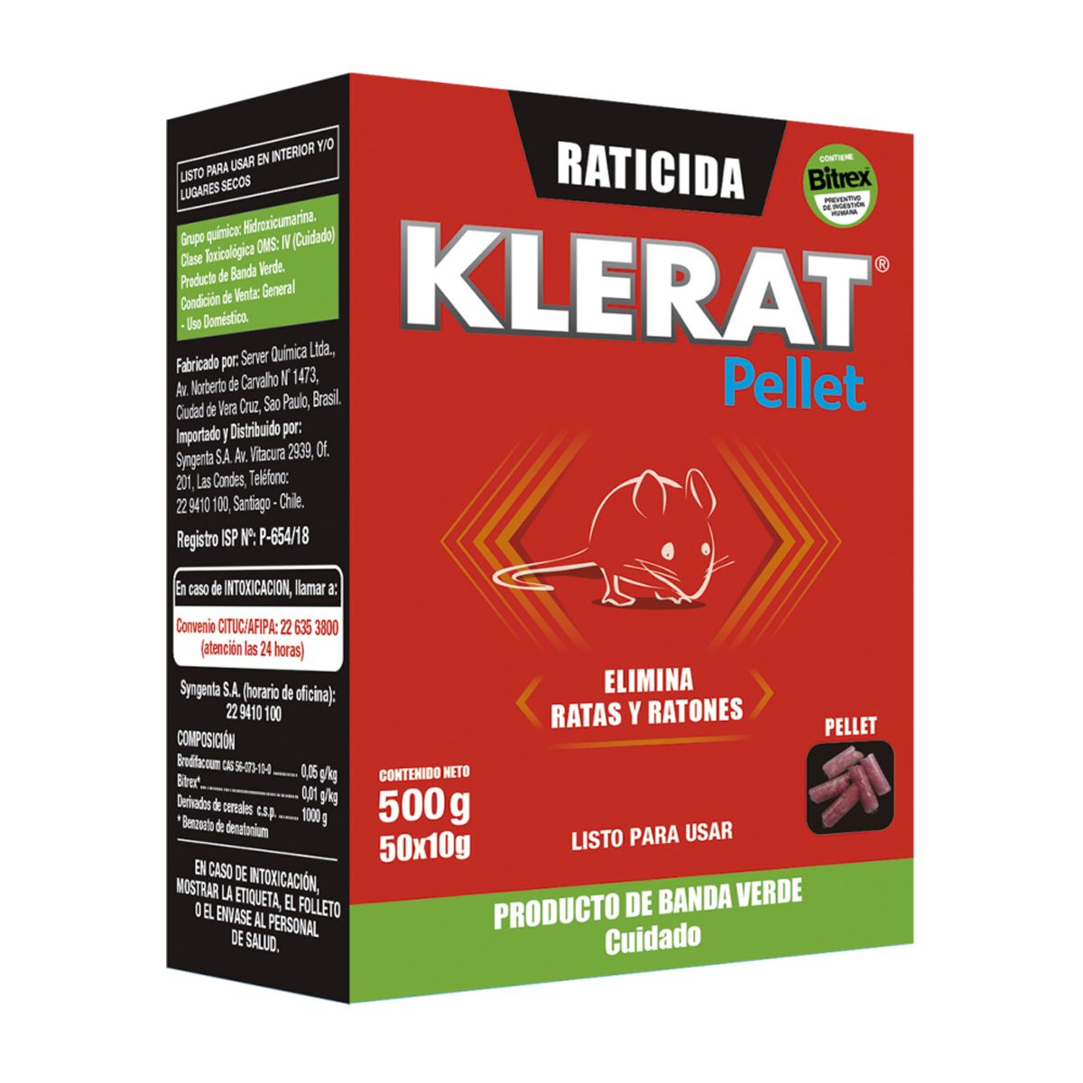 KLERAT - Raticida Ratones Klerat pellet x 500g