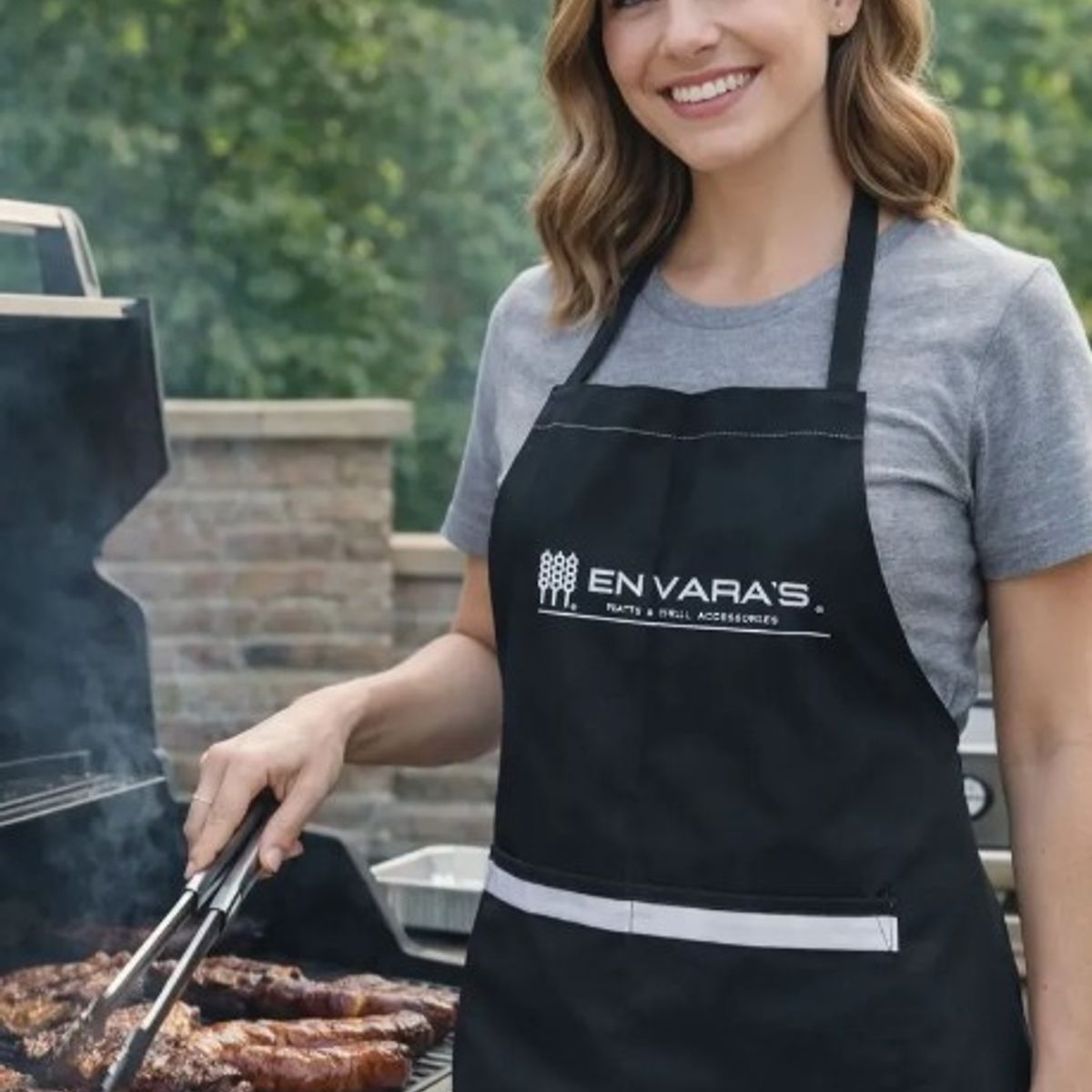 EN VARA'S MEATS & GRILL - Delantal Grill Bbq Asado Cocina Premium Unisex