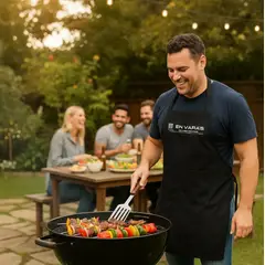 EN VARA'S MEATS & GRILL - Delantal / pechera Grill asado cocina Black Standar En Varas Meats & grill