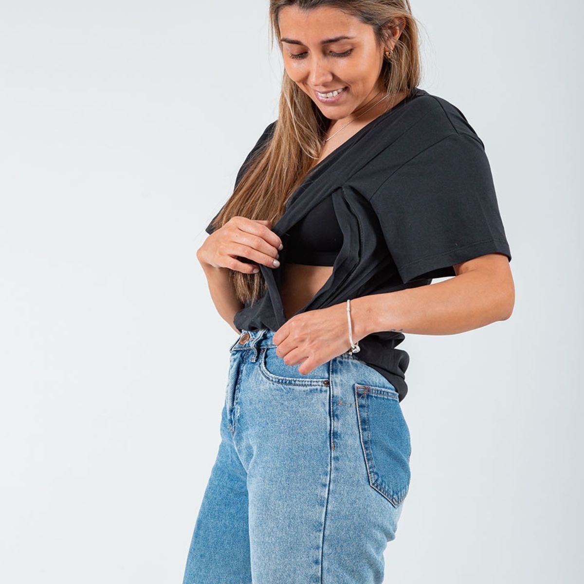 FREE THE MAMA - Polera de Lactancia Cierres Invisibles Cuello V