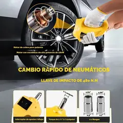 MOVI - KIT GATA 5 TON.+ LLAVE IMPACTO CON BATERIA Y CONTROL REMOTO