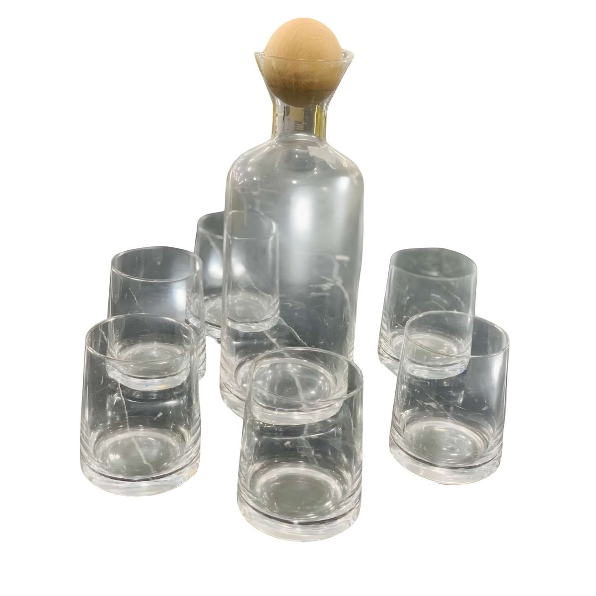 GENERICO - SET DE JARRA MAS 6 VASOS TRANSPARENTE