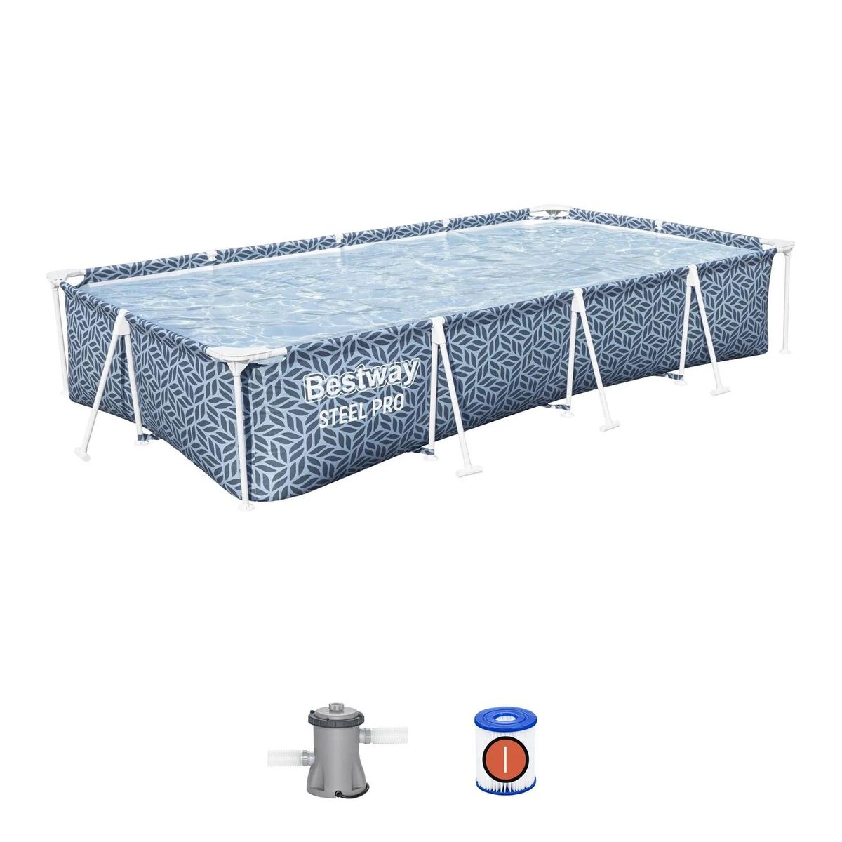 BESTWAY - Piscina 366x201x66 Rectangular con Bomba