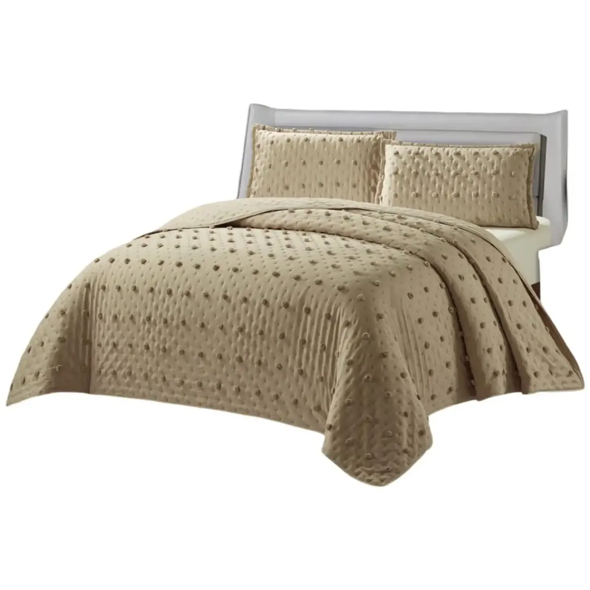 GENERICO - quilt cubrecama TUFTING DE LUJO SUAVE 2 PLAZAS T04