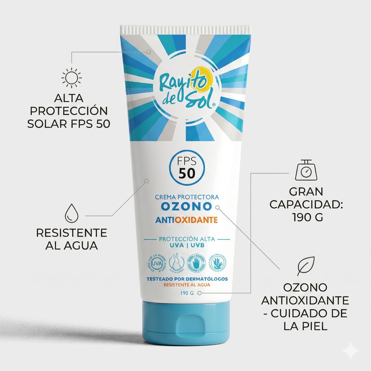 GENERICO - Protector Solar Ozono FPS50 Rayito de Sol 190g