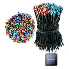 GENERICO - Pack 3 Unidades Guirnalda Solar Led 10mts Multicolor 100 Luces Decoración Exterior Navidad