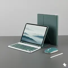 GENERICO - PACK SMART IPAD 10.9 Funda Verde + teclado mouse y lápiz táctil